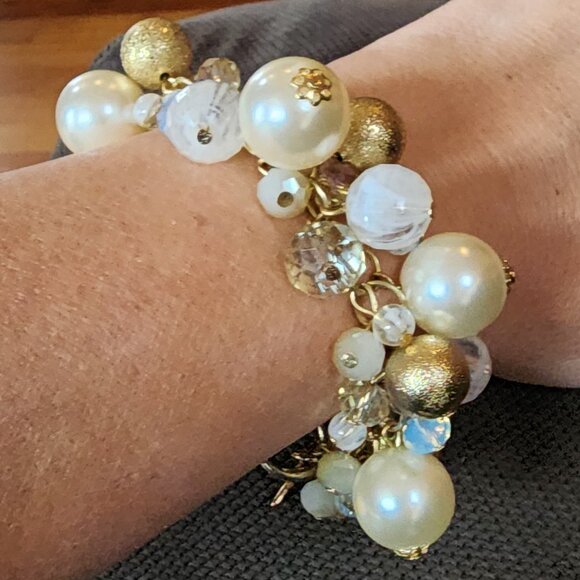 Etsy Vintage Gold Tone Beaded Cha Cha Style Bracelet - Picture 2 of 13